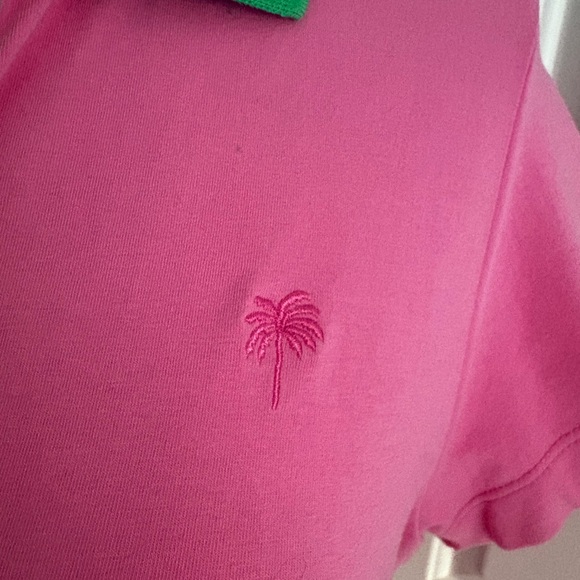 Lilly Pulitzer Pink Tee with Green Collar - Picture 3 of 8